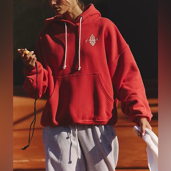 NWT Free People FP Movement Final Call Logo Hoodie - Cranberry - XS, S, M, L - Picture 2 of 10